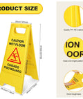 Heavy Duty Folding Wet Floor Signs, Set Of Twelve Double Sided Bilingual Safety Placards For Shop And Office Floors, Bold Yellow Warning Markers Ready To Roll With Zero Fuss And Rock Solid Build, size 29 x 60 cm.