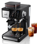 Hassle Free Home Barista Espresso Machine Featuring Customizable Grind Options And Intuitive Touchscreen Controls For Smooth Daily Pulls and Velvety Frothed Drinks, brewing double espresso.