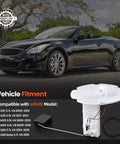 Fuel Level Sensor Replacement For Infiniti G37 G25 M35 M45 Q60 And 2015 Q4 Fits 2009 To 2015 Models 25060 1NC0C Plug And Play Gas Gauge Sending Unit installed with O-ring