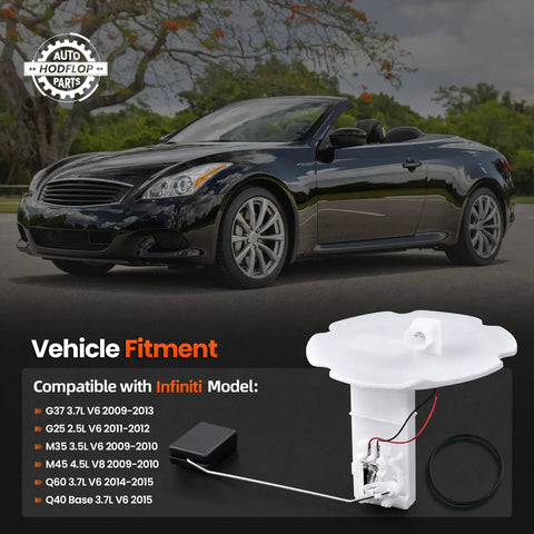 Fuel Level Sensor Replacement For Infiniti G37 G25 M35 M45 Q60 And 2015 Q4 Fits 2009 To 2015 Models 25060 1NC0C Plug And Play Gas Gauge Sending Unit installed with O-ring