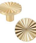 Set Of 6 Brushed Gold Zinc Alloy Cabinet Knobs in floral design, for Kitchen Cupboards Dressers And Drawers, Gold Tone Hardware.
