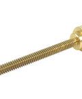 Single brass screw from the Ten Pack 1/4-20 By 2-1/2 Inch Solid Brass Diamond Knurled Thumb Screws, side view.