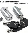 Two Pack Vending Machine Locks Keyed Alike With Six Identical Keys For Soda Snack Candy Machines And ATM Cabinets, High Security Tubular Keyway Cylinder Locks, Zinc Alloy Construction, No-Fuss Access With A Single Key That Opens Both Locks