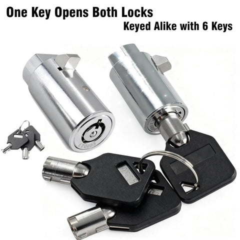 Two Pack Vending Machine Locks Keyed Alike With Six Identical Keys For Soda Snack Candy Machines And ATM Cabinets, High Security Tubular Keyway Cylinder Locks, Zinc Alloy Construction, No-Fuss Access With A Single Key That Opens Both Locks