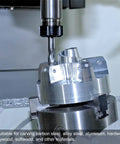 Ball Nose End Mill 2 Flute 0.023 Inch Diameter 1/8 Inch Shank Tungsten Carbide Uncoated CNC Router Bit working on metal piece
