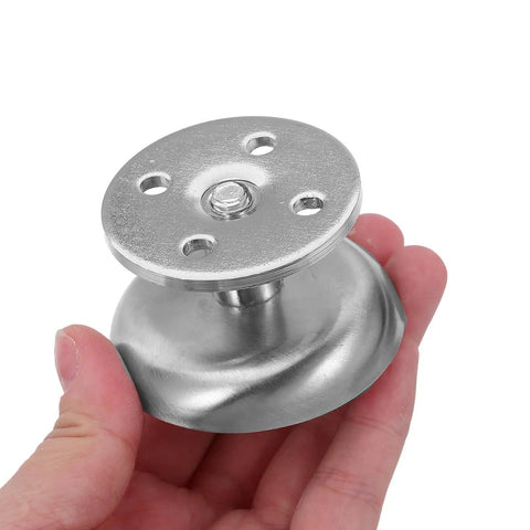 Four Pack Adjustable Stainless Steel Furniture Legs With Screws, round cabinet foot in hand, enhances stability