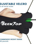 Dope Three Finger Archery Gloves Leather Shooting Protector with adjustable Velcro, shown on hand pulling a bowstring