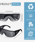 4 Pairs UV Resistant Safety Glasses Anti Fog Protective Eyewear For Indoor Outdoor Use Tanning Goggles Red Light Therapy Black Glasses