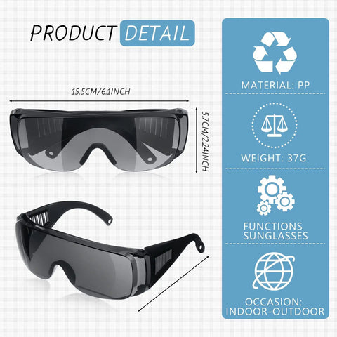 4 Pairs UV Resistant Safety Glasses Anti Fog Protective Eyewear For Indoor Outdoor Use Tanning Goggles Red Light Therapy Black Glasses