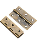 Beefy Concealed Hinges For Cabinets And Jewelry Boxes 2 Pack Antique Bronze Door Butt Hinges 50x28mm side view on white background