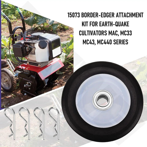 Border Edger Attachment Kit For Earthquake Cultivators MAC MC33 MC43 MC440 Series Replaces 15073 shown with clips and wheel