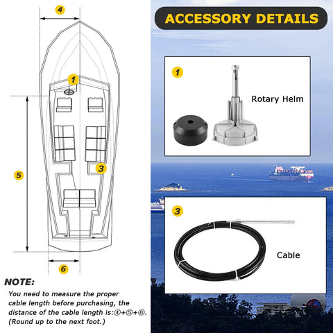 Pro Grade Boat Steering Kit With 14 Ft Steering Cable For Outboard Motors Standard Tapered Shaft Three Quarter Inch Universal