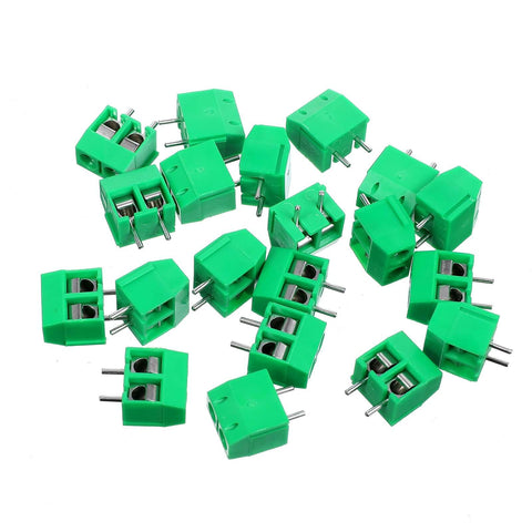 20 Pack 5mm 2 Pin Screw Terminal Block Connectors For PCB Mounting And Cable Wiring 300V 10A Rated Durable ABS Housing Easy Hookup For Electronics Projects And Pro Builds