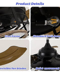 Product details showing 36 Inch Rustic Farmhouse Ceiling Fan With Light And Remote Black Metal Cage Fandelier components