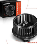 HVAC A C Blower Motor With Fan Cage Replacement For Chevy GMC Cadillac Trucks box and product, front view
