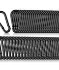 Two Inch Heavy Duty Carabiner Clips Pack Of 50 M5 Black Galvanized Steel Spring Snap Hooks Rust Resistant For Keychains Hammock Camping