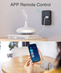 No Fuss Smart Power Strip With USB Surge Protection and Wall Adapter controls lamp, app shows WiFi plug outlets management.