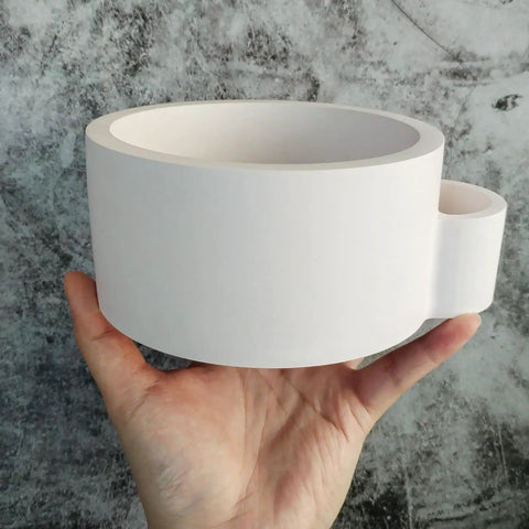 Big Ol Candle Holder Mold for Silicone Resin and Concrete DIY Vessels Round Storage Jar with Match Holder Unique Candle Vessel 15.2oz