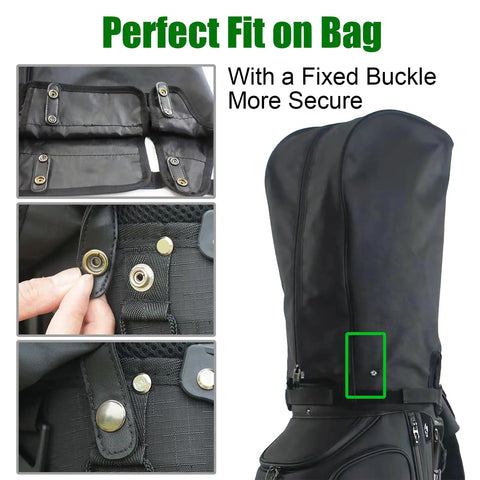 Ultra Lightweight Waterproof Golf Bag Rain Hood Cover Grab-and-Go All-In-One Universal Fit with fixed buckle detail