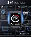 LCD display of Foldable 20 Inch Fat Tire Electric Bike For Adults With 1200W Peak Motor And 48V Battery, showing speed and modes