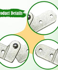 Close-up of Folding Hinge For Iron Tables And Doors, Reliable Heavy Duty Compact Support, screw holes visible, metal detail