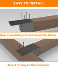 Heavy Duty Carbon Steel Pergola Brackets Pack Of 4 4x4 Post Connectors installation steps on wood frame