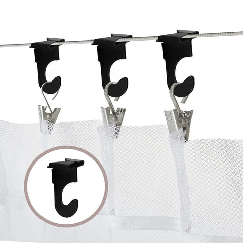 20 Pcs Metal Drop Ceiling Hooks Set For Hanging And Decor, Heavy Duty T Bar Track Grid Clips, Zinc Alloy Black Matte Finish