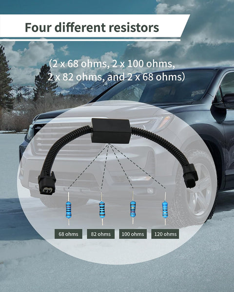 VCM Muzzler Harness Disable Kit For Honda 3.5L V6 with resistors, plug-and-play design, compatible with Honda and Acura models.
