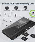 32GB MP3 Player With 90 Hours Battery Life, Bluetooth 5.0, rugged metal frame, 2.4 inch IPS display, expandable to 256GB, side view