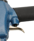 Heavy Duty Cast Aluminum Air Brad Nailer close-up of trigger and grip, ergonomic design for easy handling and control.