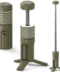 Rechargeable 12000mAh Collapsible Camping Lantern With Beastly Battery Life, telescoping design shown in multiple heights