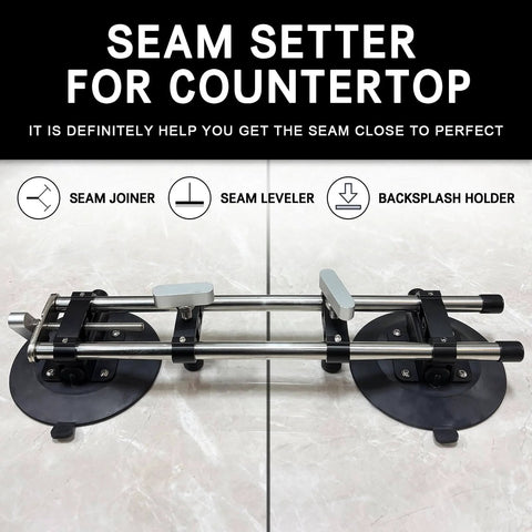 Heavy Duty Vacuum Countertop Leveling System With 3 Second Quick Suction Tech and 4 Adjustable Knobs on a granite surface