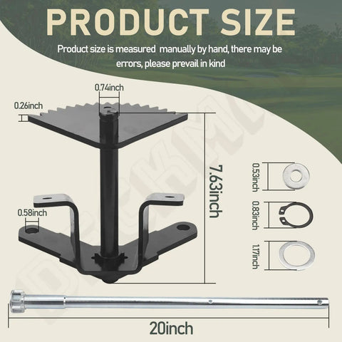 Steering Shaft Kit With Sector Gear, Bushings, Shims And Shaft For John Deere LT And LTR Series Lawn Tractors product size diagram
