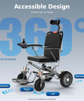 24V DC Wheelchair Joystick Controller with Brake, 360 Degree Free Steering for electric mobility wheelchairs in black