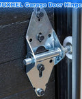 Installed Two Pack Heavy Duty Garage Door Hinges For Variants 1 2 And 3 14 Gauge Galvanized Steel Replacement Parts