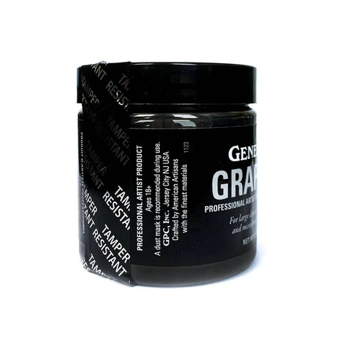 Side view of Powdered Graphite Drawing Powder 2.3 Oz bottle for sketching and shading, professional-grade graphite for art.