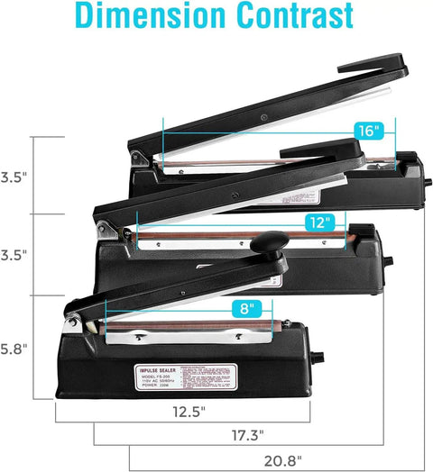 Reliable 8 Inch Bag Sealer With Impulse Heat Function For Plastic Packaging And Kitchen Storage Easy Press Tabletop Food Closer That Cuts Waste And Preserves Snacks With Zero Hassle