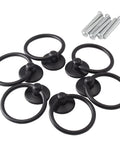 12 Pack Ring Drawer Pull Handles For Cabinets And Drawers, Zinc Alloy Dresser Knobs In Black Finish, 1.8 Inch Outer Diameter with screws