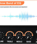 30W Bass Amp With Retractable Handle For Home Practice And Gig Ready Stage Performance, 8 Inch Speaker front EQ panel