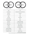 Routte3 Carbon Road Wheelset 700C Ultralight Beast 1390g Disc Brake Clincher Tubeless Ready specs sheet with matte and gloss decal options