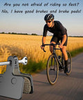 Cyclist riding with Dope Disc Brake Pads With Installation Tool For TRP Tektro Shimano, Semi Metallic Copper Fiber Pads
