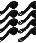 Adjustable Garden Aerator Shoes Straps Eight Pack For Lawn Care Spiked Sandals That Create Tiny Holes To Feed Grass Roots Pro Grade Nylon Replacement Straps For Aerator Shoes Durable And Reusable shown in black nylon with buckles.