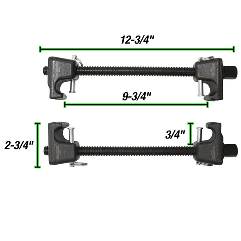 MacPherson Strut Coil Spring Compressor Tool with measurements visible for safe and easy spring compression, pro grade construction