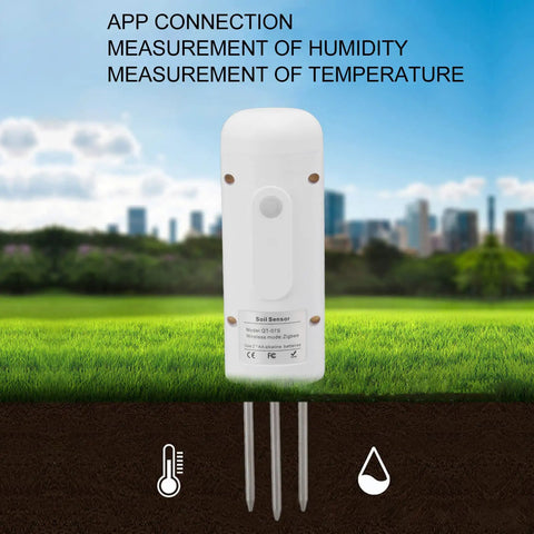 Plant Monitor Soil Test Kit for Indoor Outdoor Gardens with Bluetooth and Zigbee Smart Sensor displaying soil measurement features.