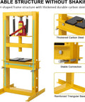 Beefy 6 Ton Hydraulic Shop Press With H Frame Adjustable Working Table Height Press Plates Included Orange