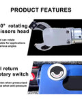 Electric Hydraulic Cable Cutter For Copper And Aluminum with 360 degree rotatable head and oil return rotary switch.