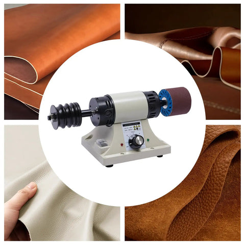 Premium Electric Leather Edge Burnishing Machine With 350W Pure Copper Motor And Cast Iron Build for heavy duty sanding tasks.