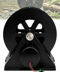 Black front view of Low RPM Water Wheel Turbine Generator For Outdoor Rivers And Ponds, Compact Hydro Power System off grid