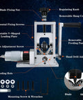 Heavy Duty Wire Stripper With Hand Crank For Manual Or Drill Auto Peeling features labeled components including adjustable settings.