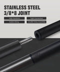 Stainless steel 3/8*8 joint connection featured in Slick Carbon Fiber Pool Cue Set Featuring Pro Taper Shaft And Low Deflection Design.